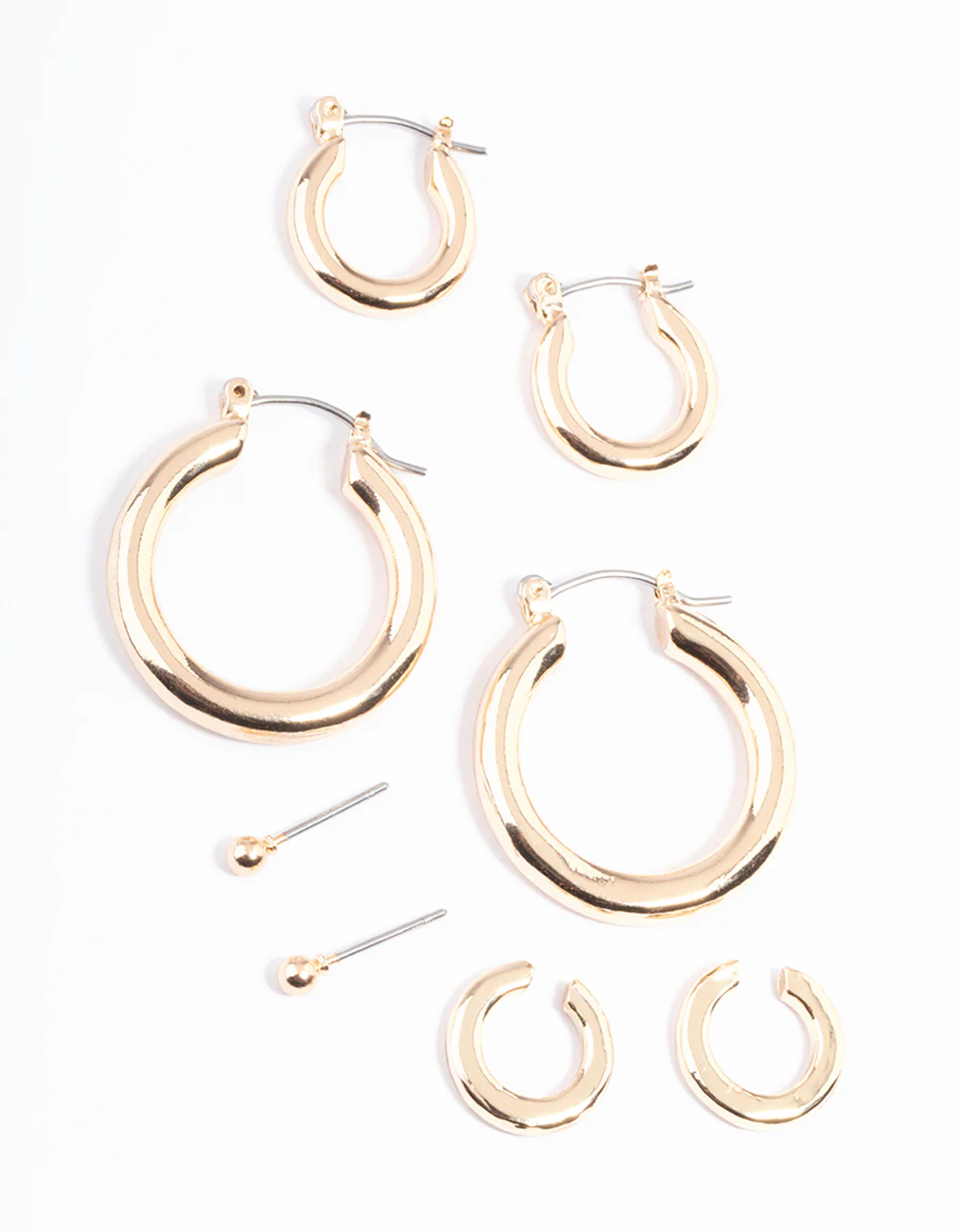 Gold Core Chunky Mix Earrings 4-Pack - Image 3