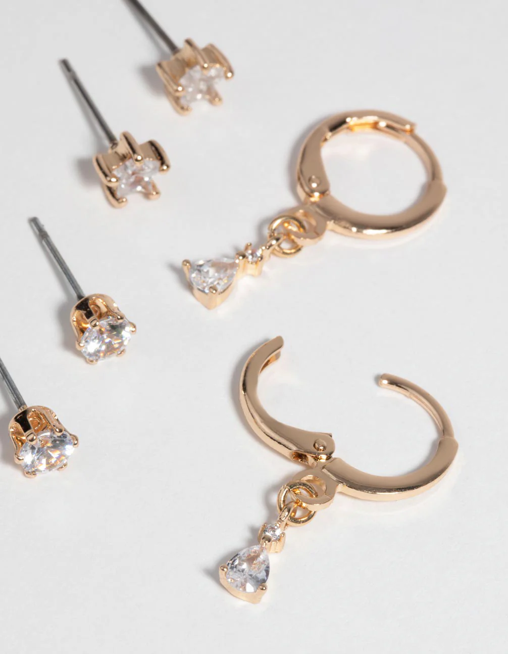 Gold Star Earrings with Cubic Zirconia - Image 3