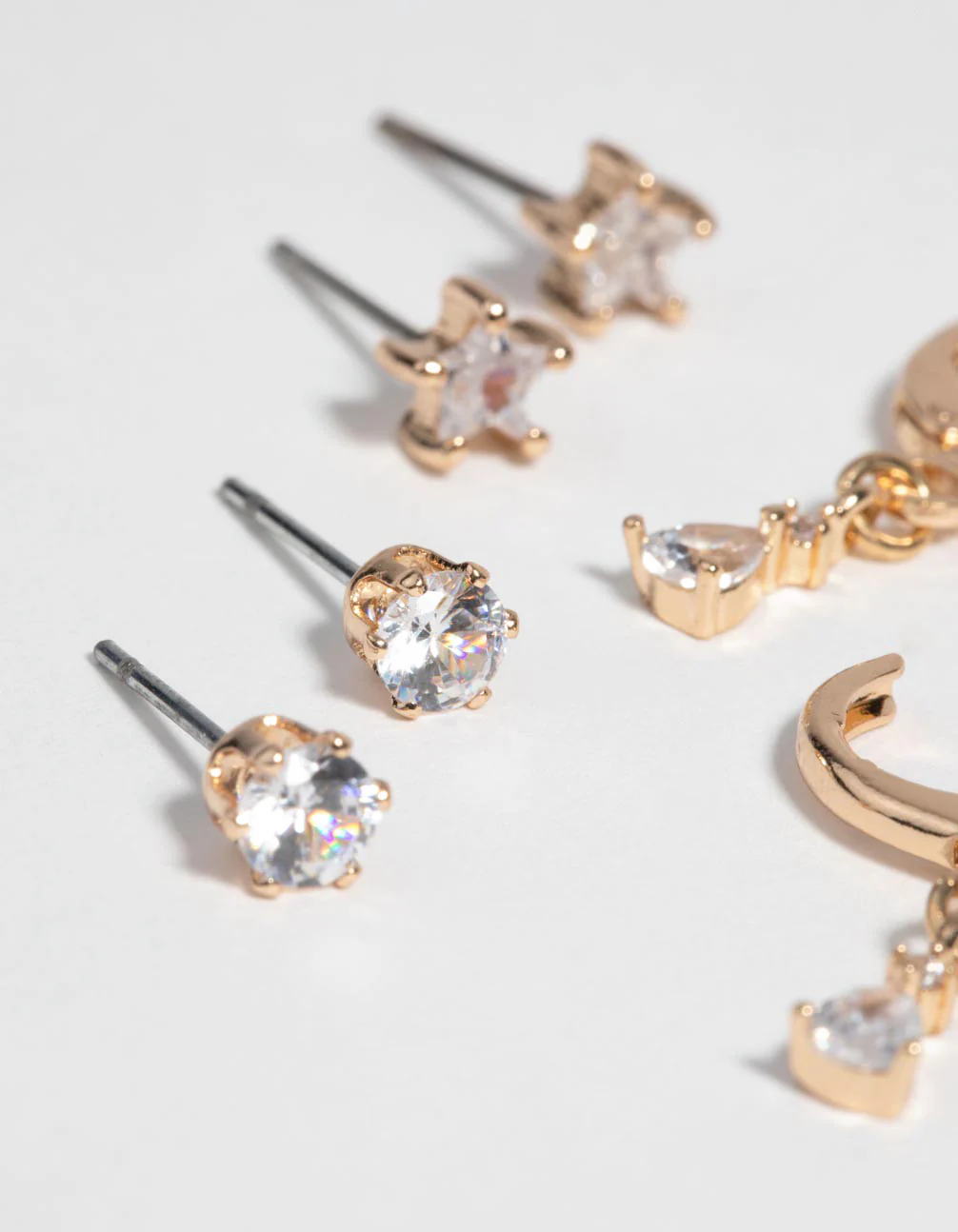 Gold Star Earrings with Cubic Zirconia - Image 4
