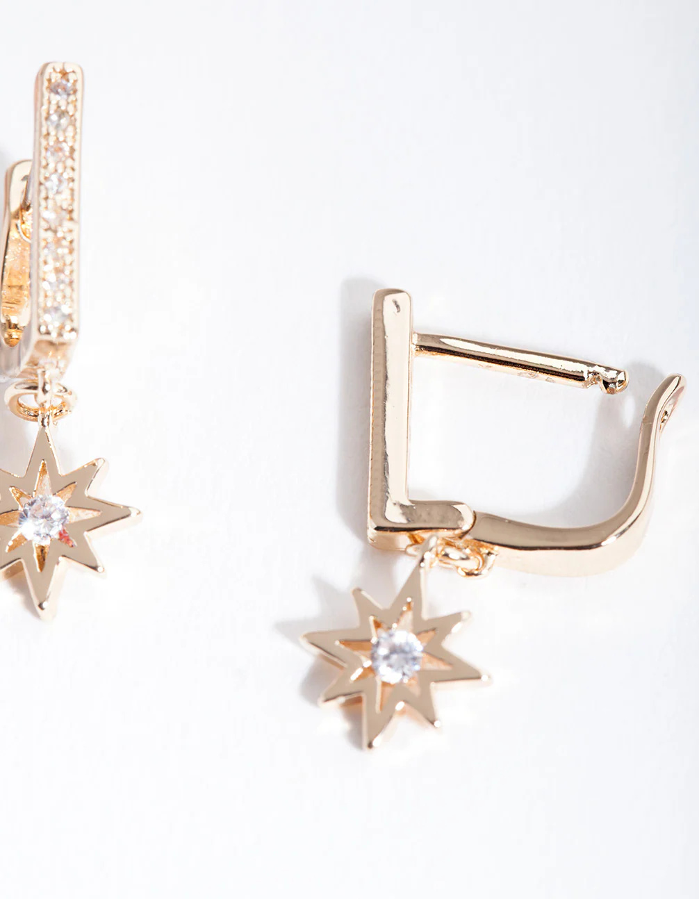Gold Starburst Huggie Earrings - Image 3