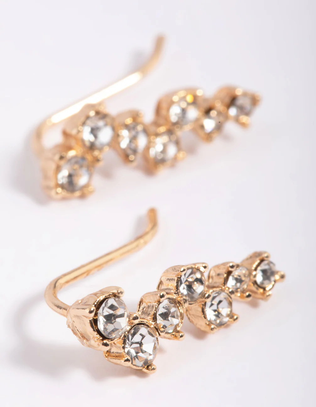 Gold Diamante Crawler Jacket Earrings - Image 4