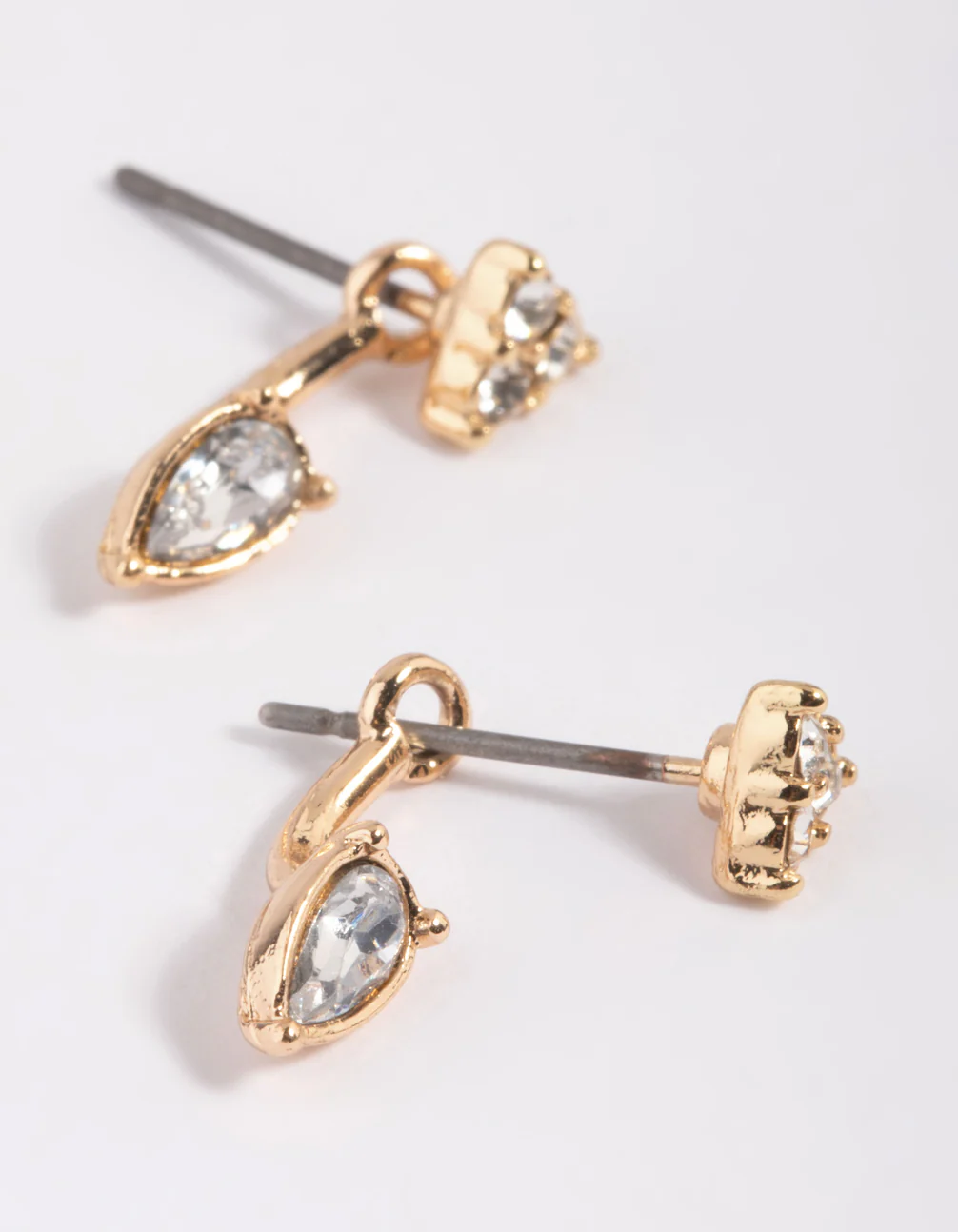 Gold Diamante Jacket Earrings - Image 4