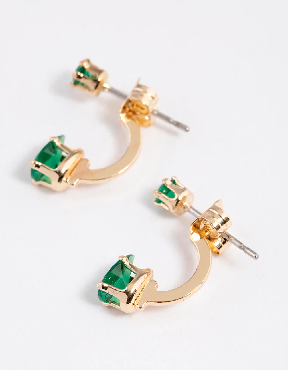 Gold Diamante Pear Ear Jacket Earrings - Image 2