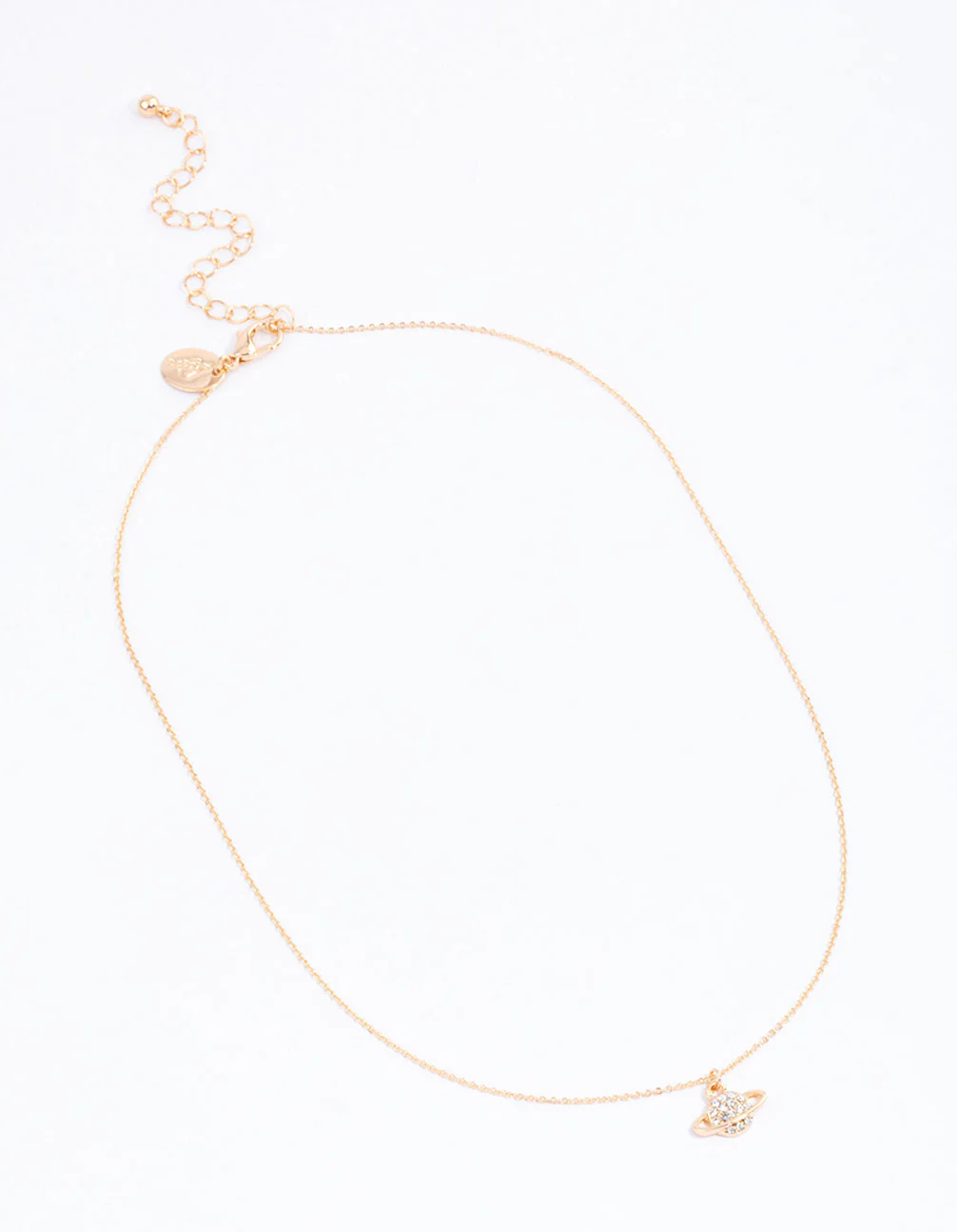 Gold Dainty Planet Pendant Necklace - Image 2