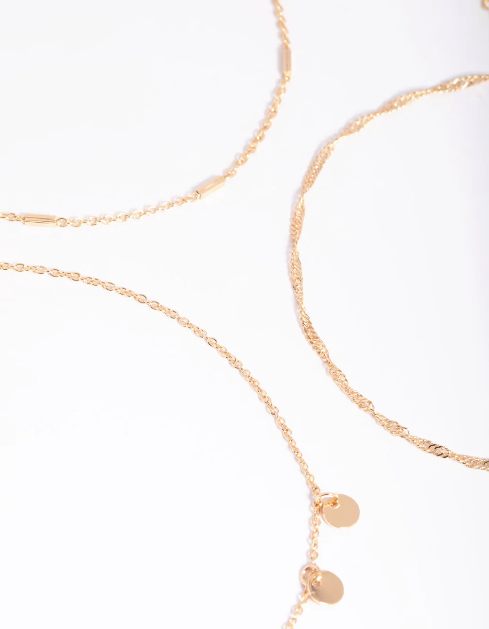 Gold Disc & Chain Anklet Pack - Image 2