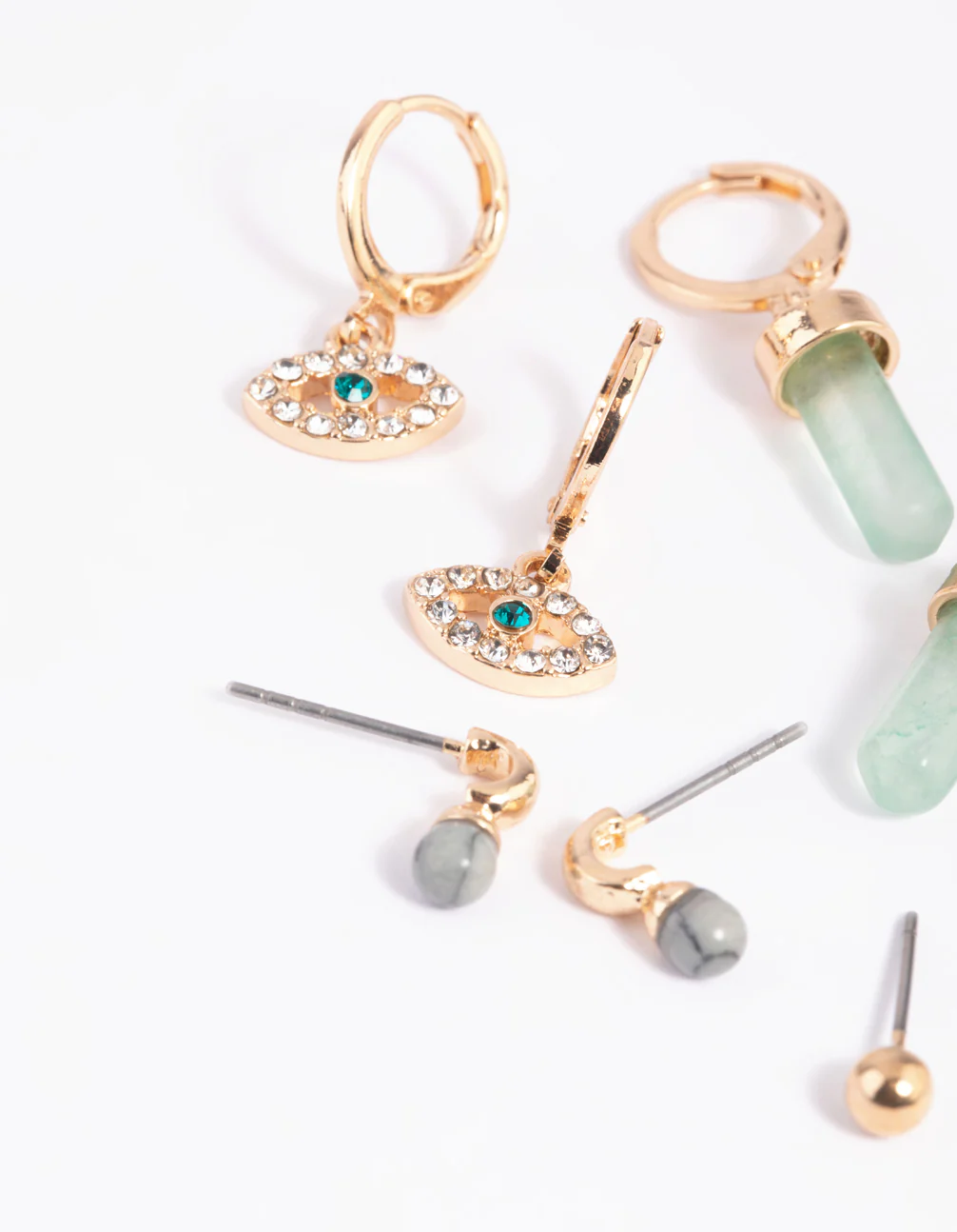 Green Fluorite Evil Eye Earring Stack Pack - Image 3