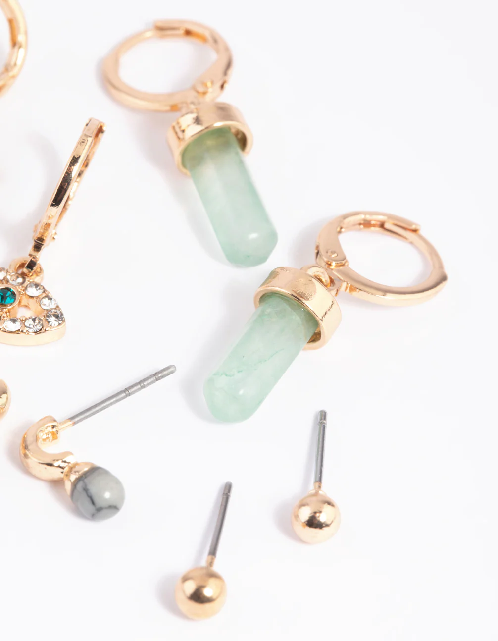Green Fluorite Evil Eye Earring Stack Pack - Image 4