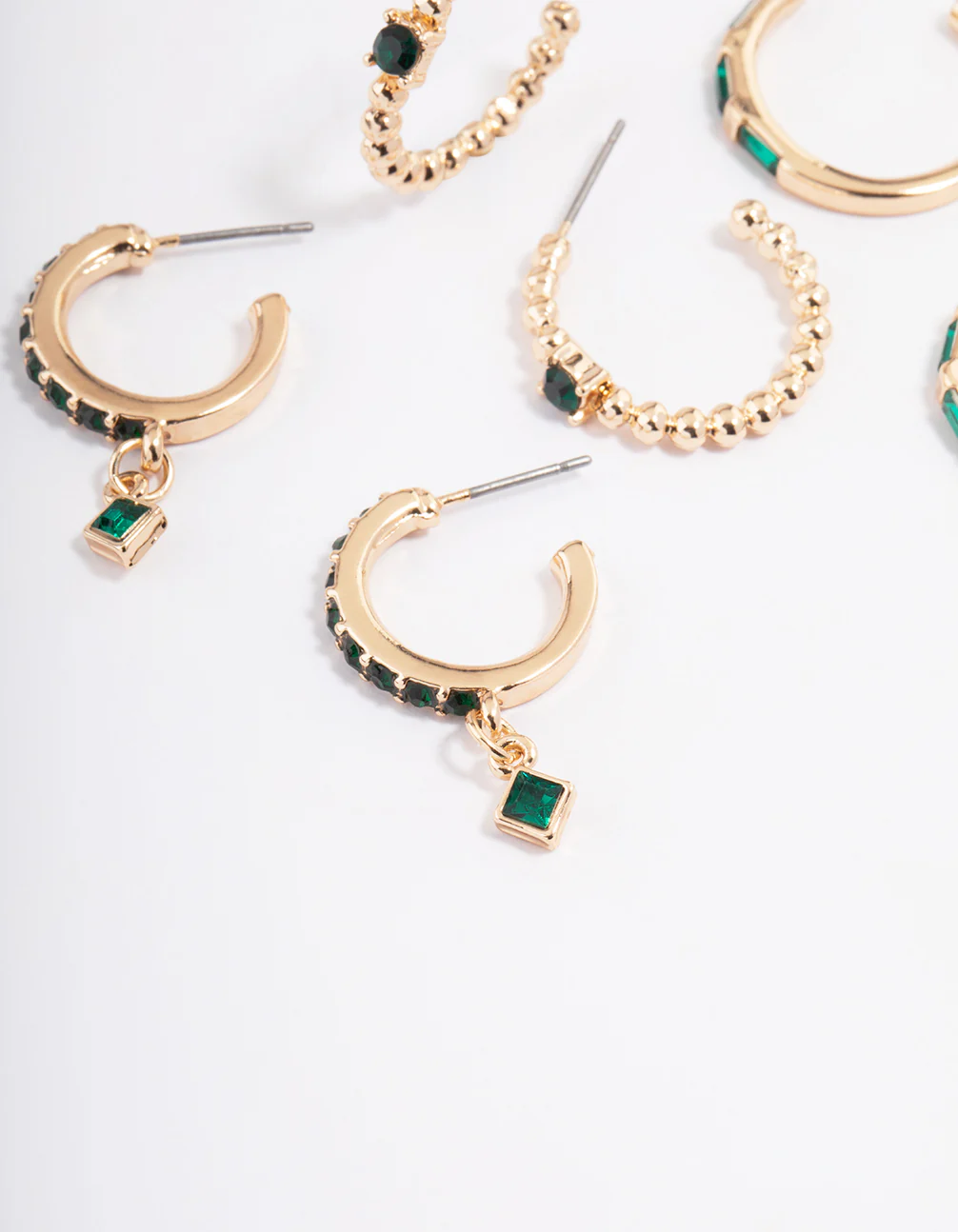 Gold Garden Diamante Stack Hoop Earrings 4-Pack - Image 2
