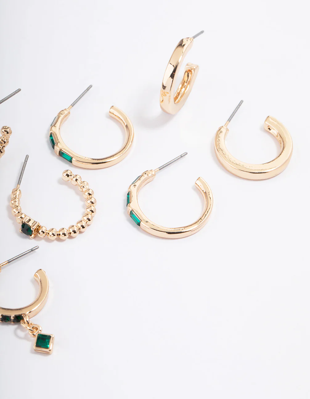 Gold Garden Diamante Stack Hoop Earrings 4-Pack - Image 3