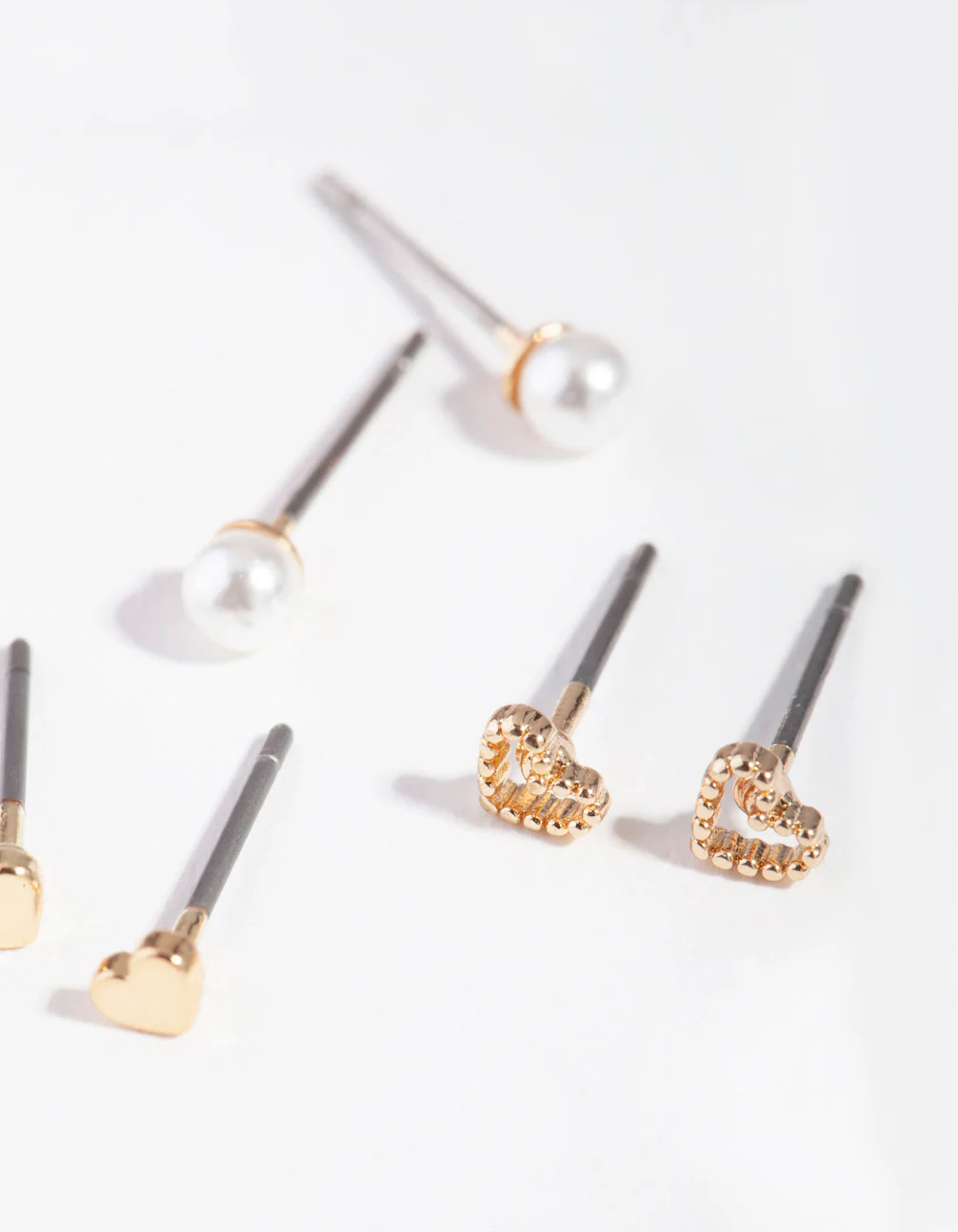 Gold Heart & Pearl Earrings - Image 3