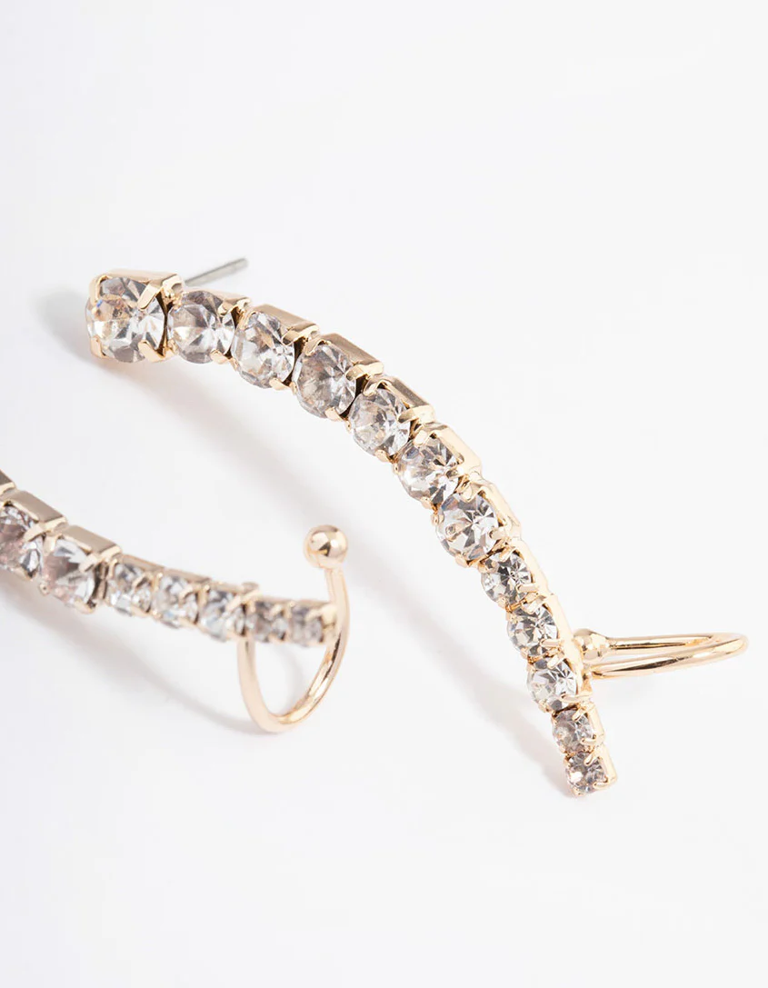 Gold Diamante Crawler Ear Cuff - Image 2