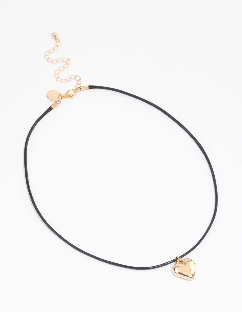 Gold Large Puffy Heart Pendant Necklace - Image 2