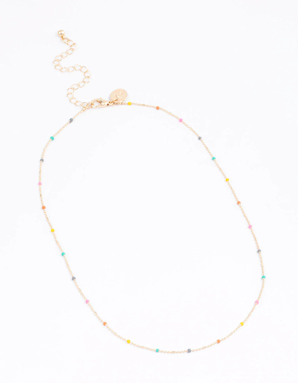 Gold Mini Ball Chain Mixed Bead Necklace - Image 2