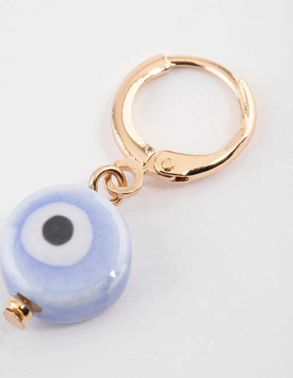 Gold Mini Evil Eye Huggie Earrings - Image 3
