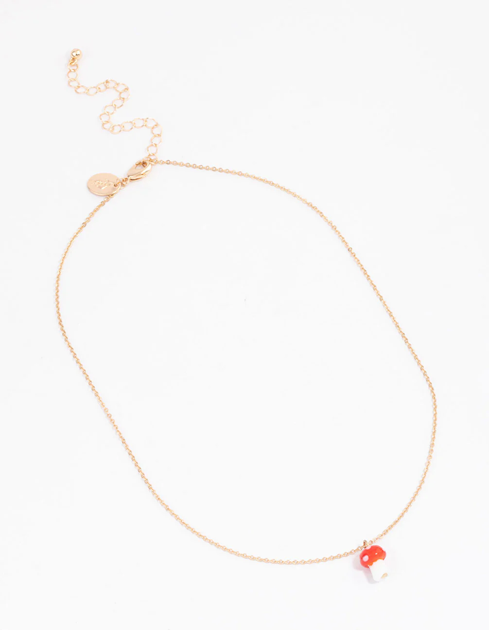Gold Mini Mushroom Pendant Necklace - Image 2