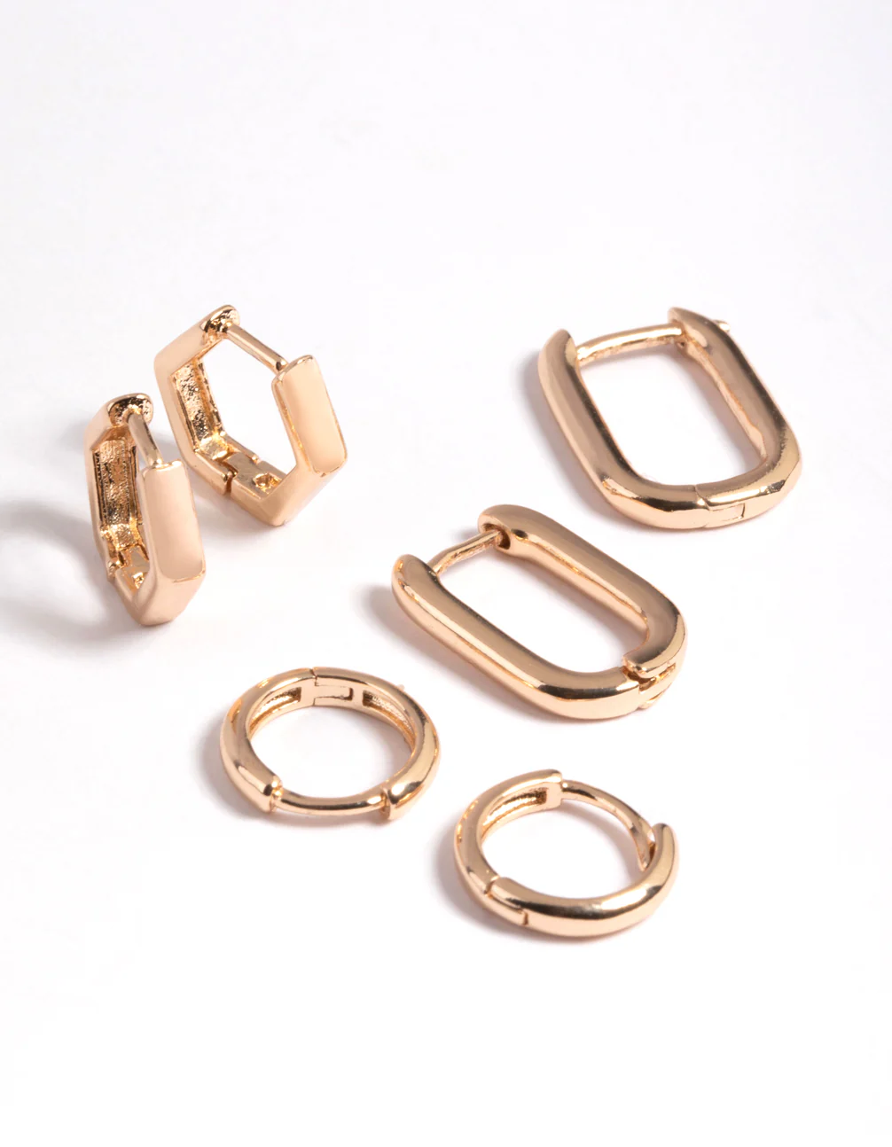 Gold Mini Shaped Huggie Earrings Pack - Image 3