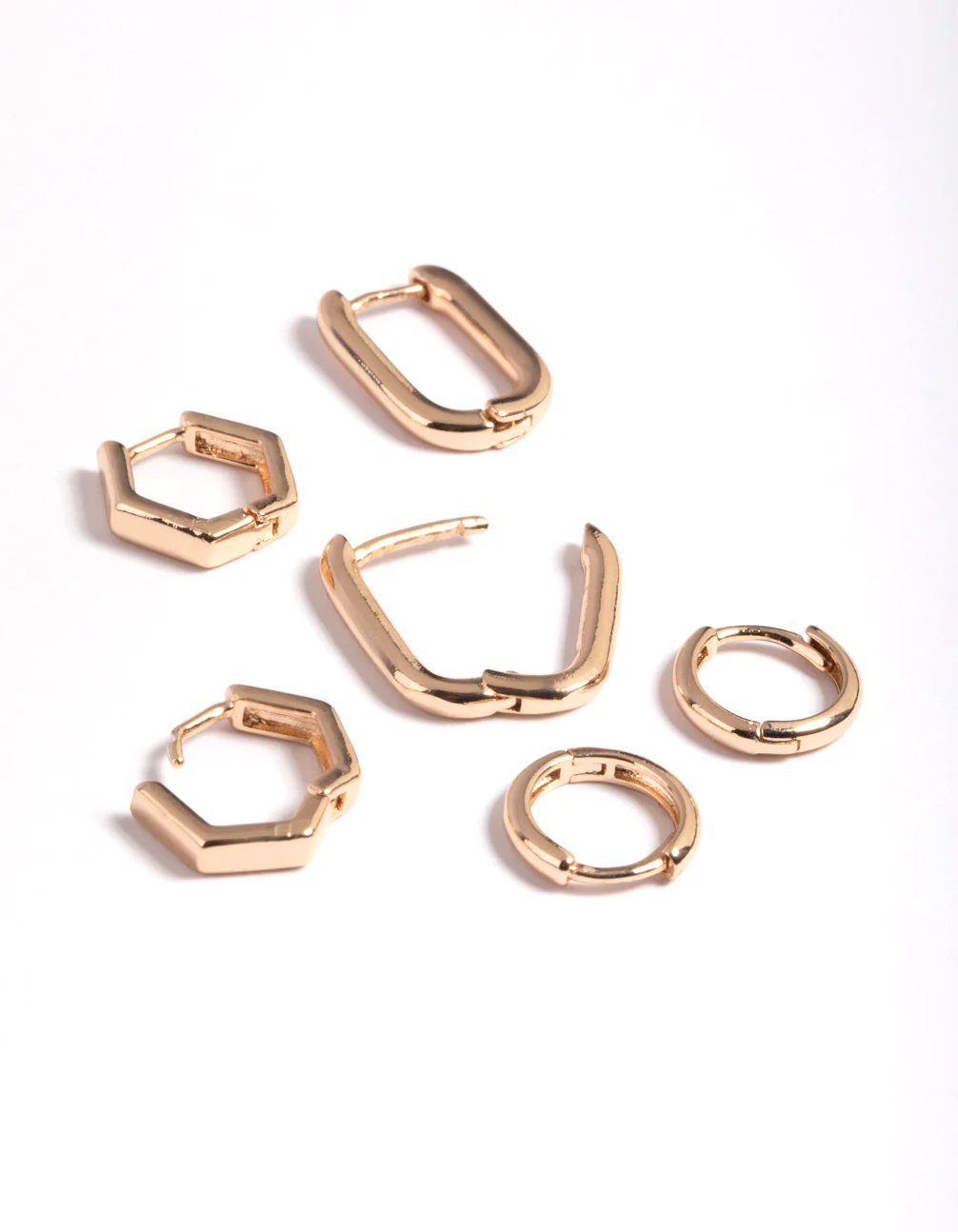 Gold Mini Shaped Huggie Earrings Pack - Image 4