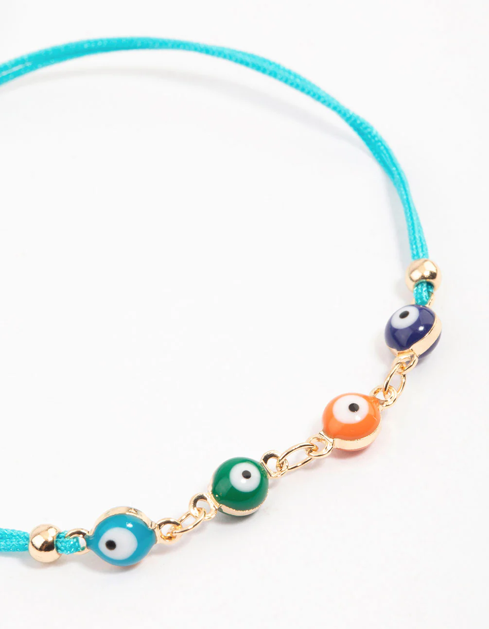 Gold Multi Evil Eye Chain Bracelet - Image 2