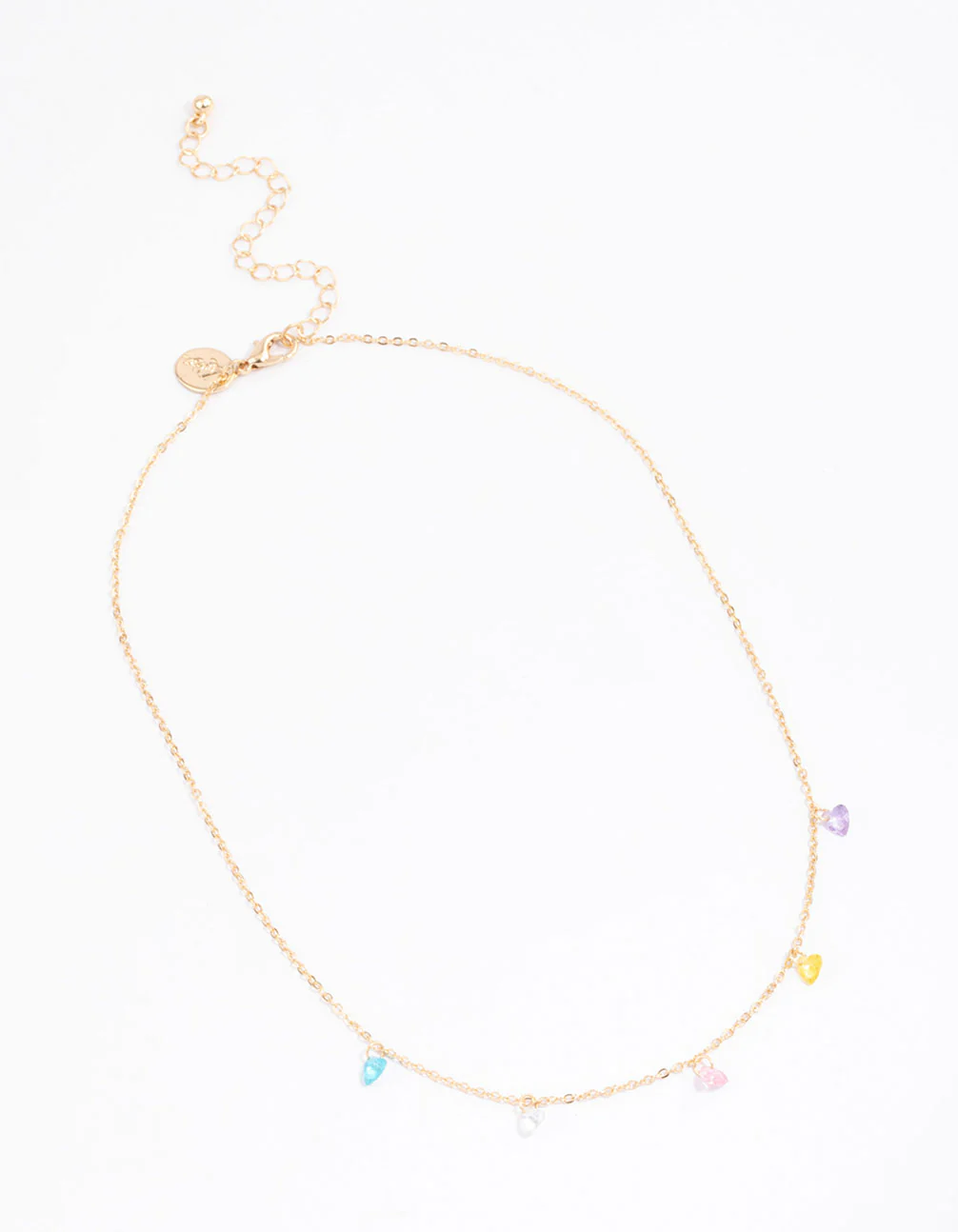 Gold Mixed Teardrop Stone Necklace - Image 2