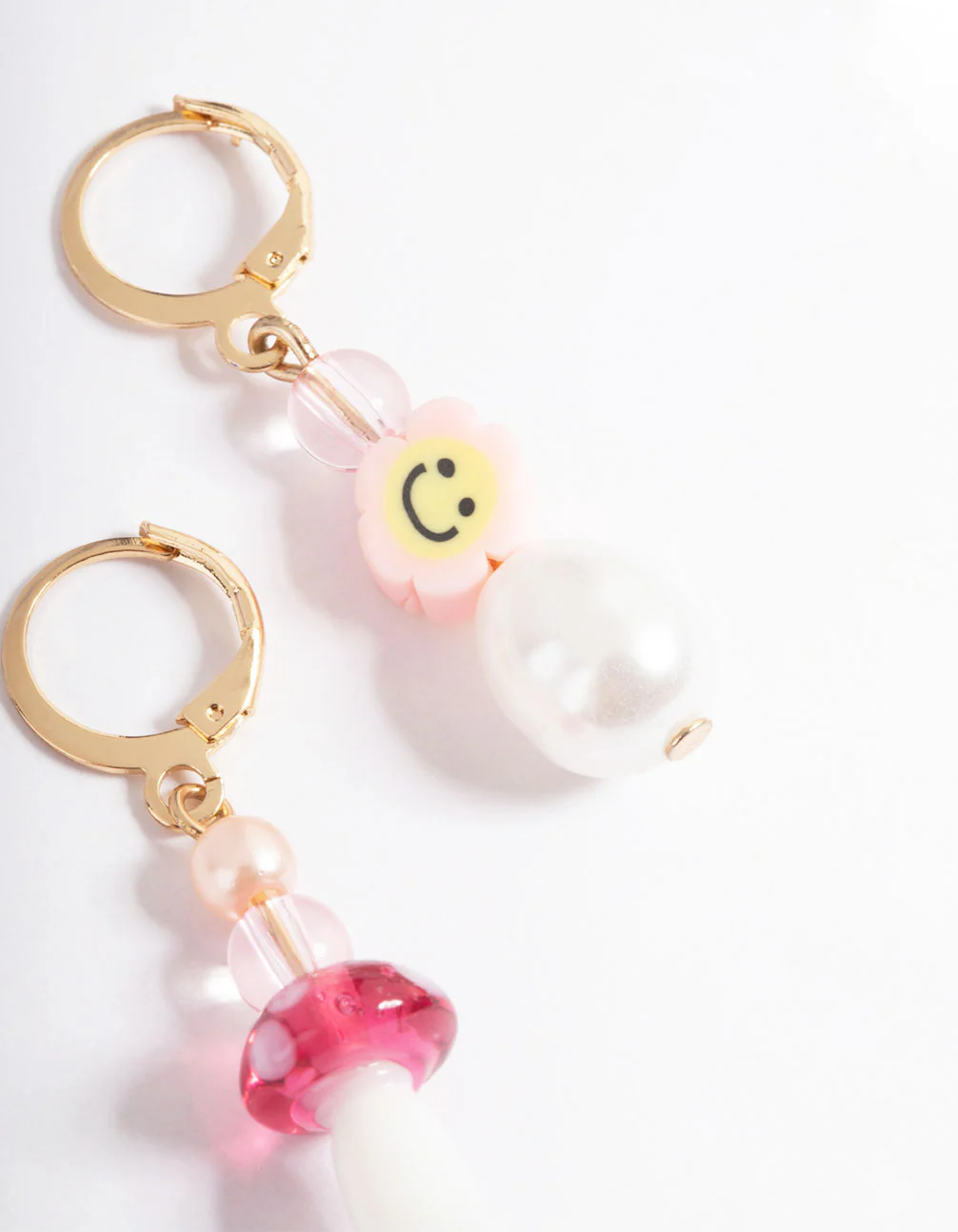 Pink Smile & Mushroom Earrings - Image 3