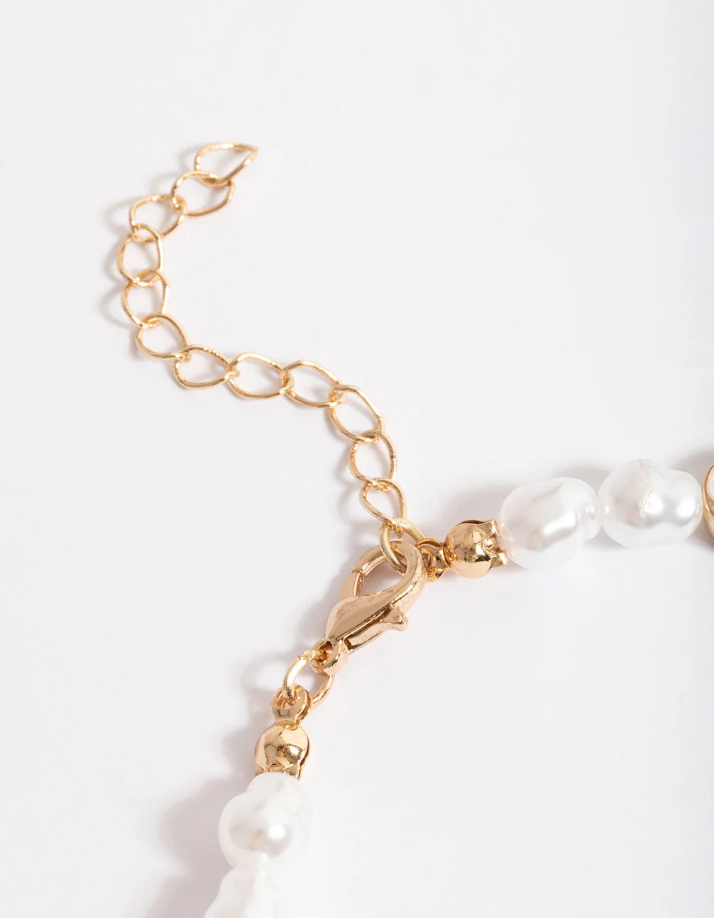 Gold Pearl & Peace Charm Anklet - Image 2