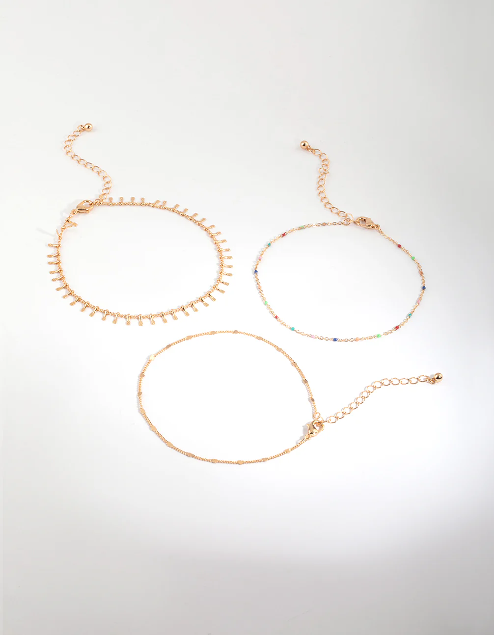 Rainbow & Heart Chain Anklet Pack - Image 2