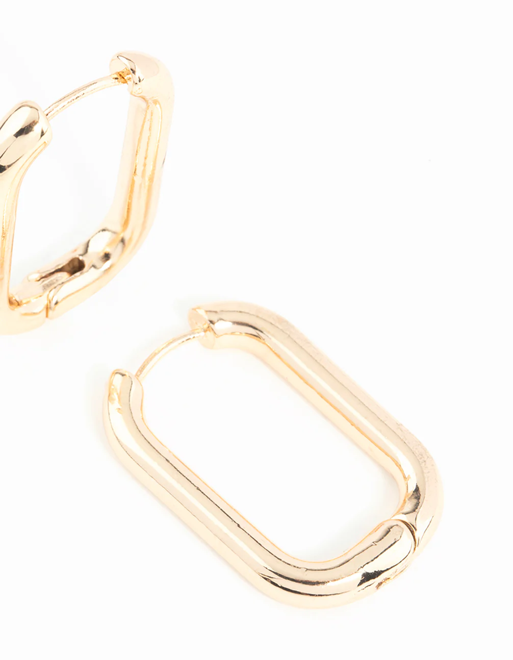 Gold Square Huggie Earrings - Image 3