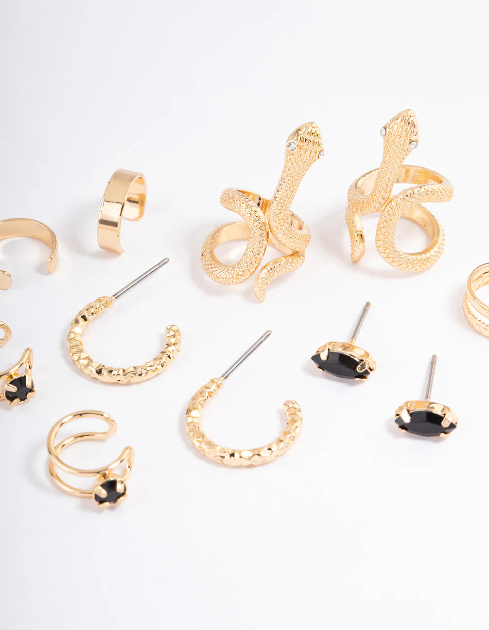 Black Serpent Cuff Earrings 6-Pack - Image 2
