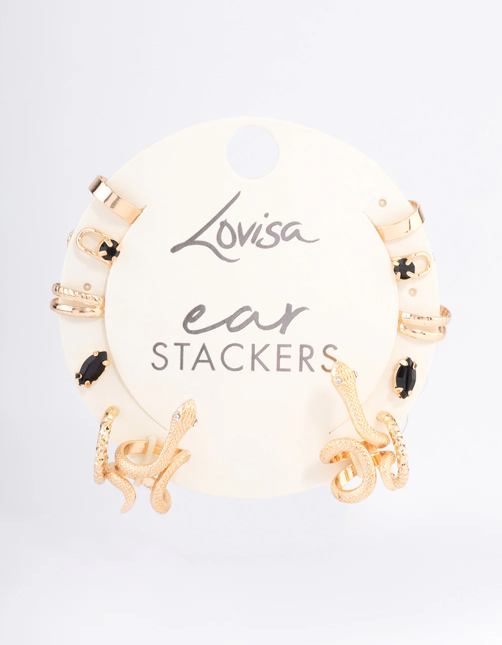 Black Serpent Cuff Earrings 6-Pack - Image 3