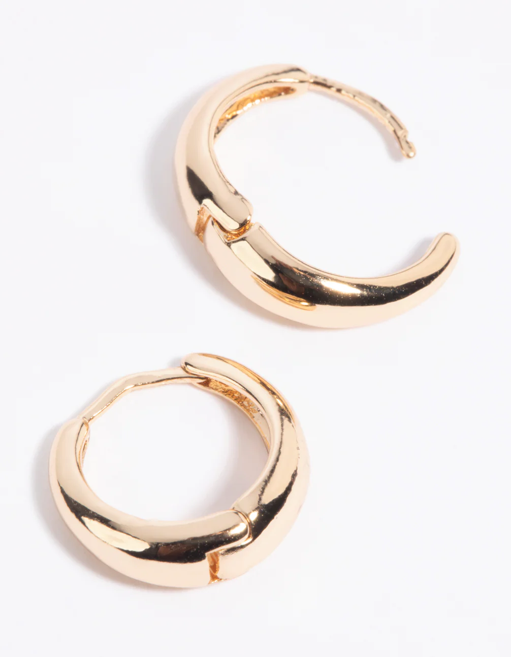 Gold Huggie Hoop Earrings - Image 2