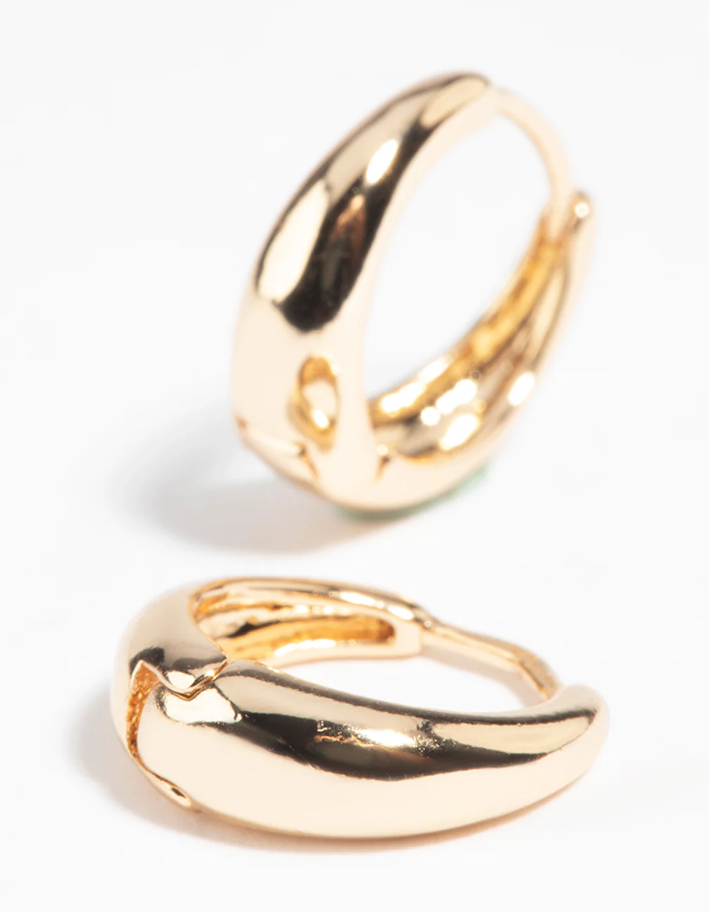Gold Huggie Hoop Earrings - Image 3