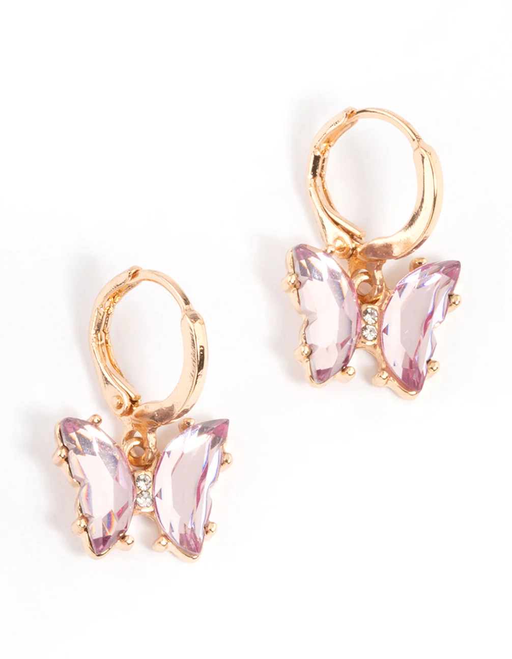 Small Purple Butterfly Huggie Earrings - Image 5
