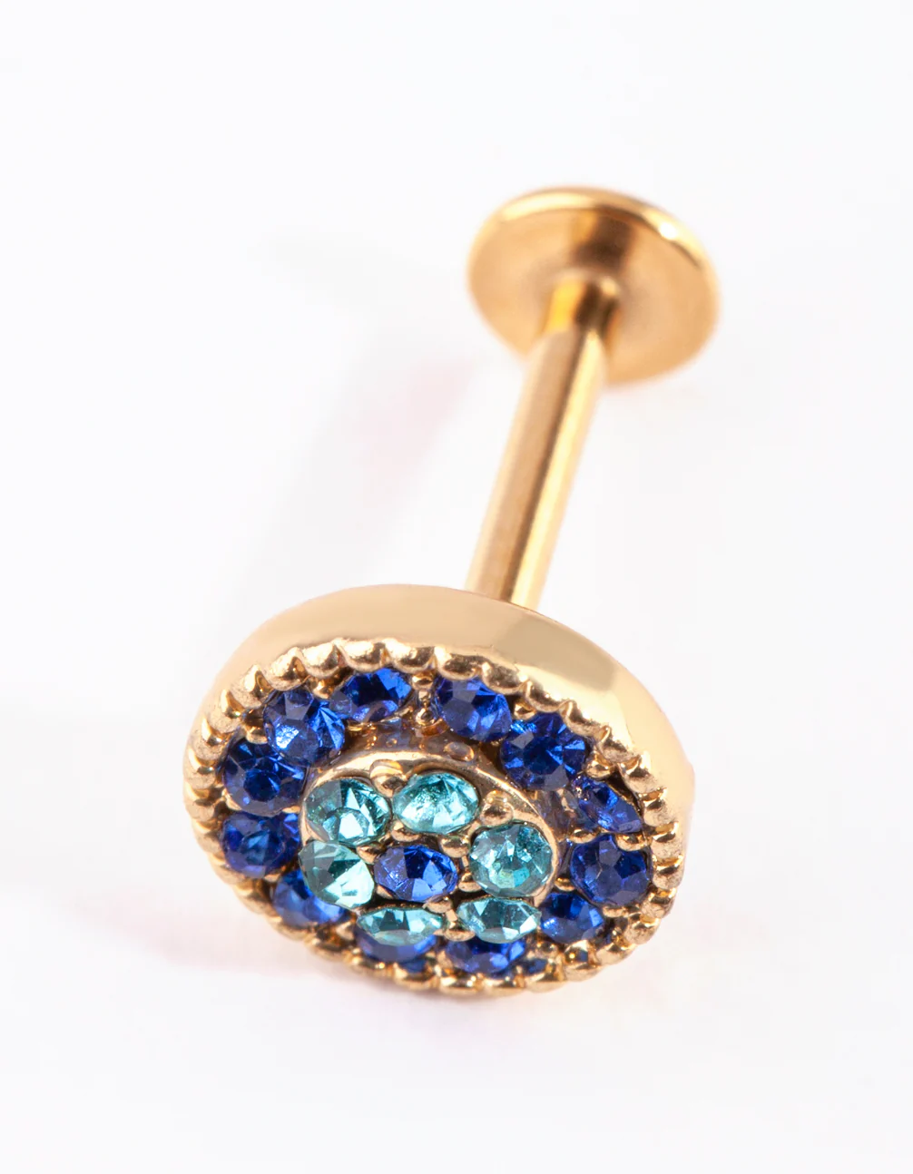 Gold Plated Surgical Steel Evil Eye Flat Back - Image 2
