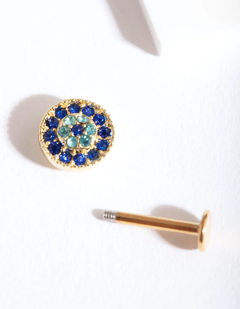 Gold Plated Surgical Steel Evil Eye Flat Back - Image 3