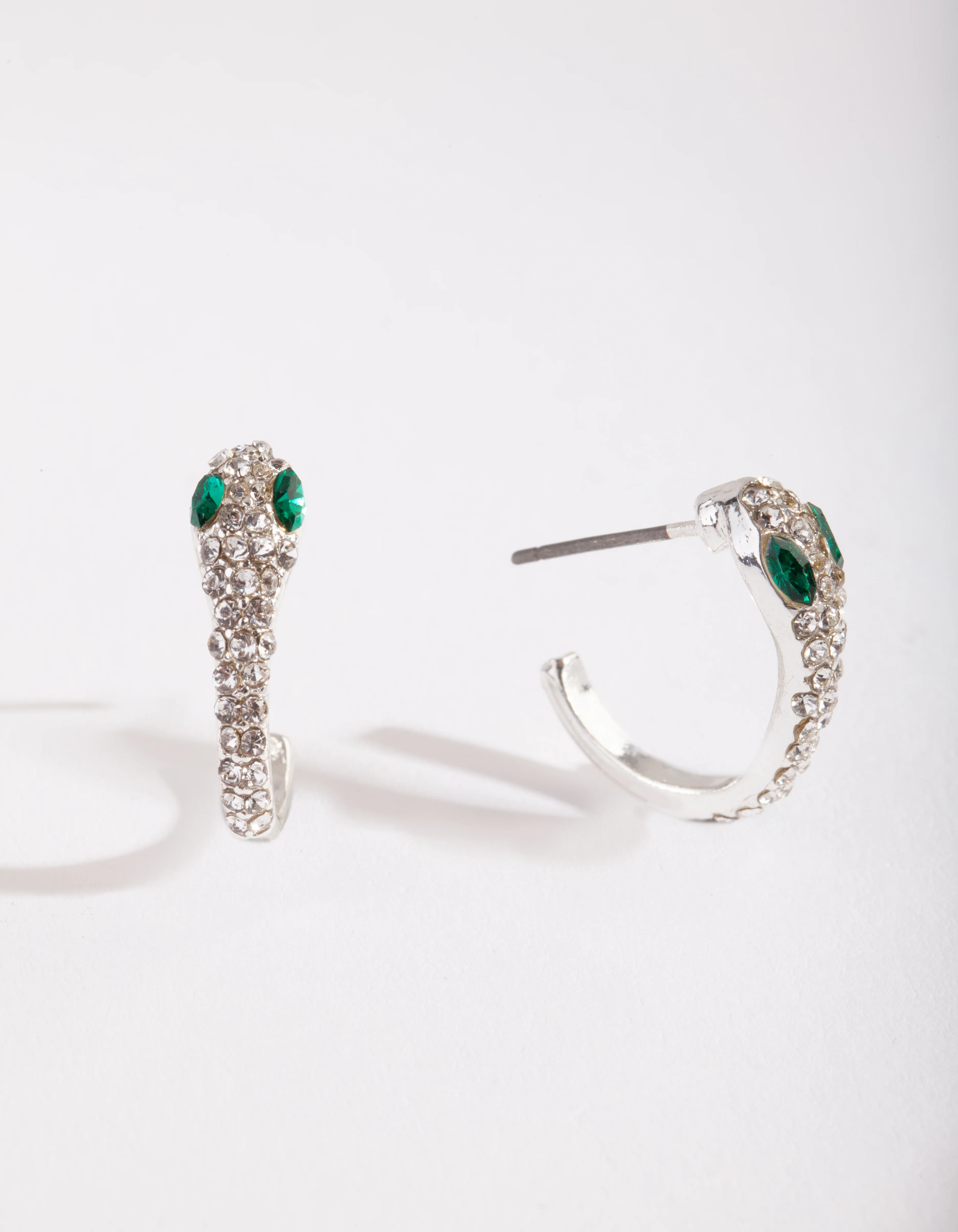 Silver Snake Huggie Earrings - Image 4