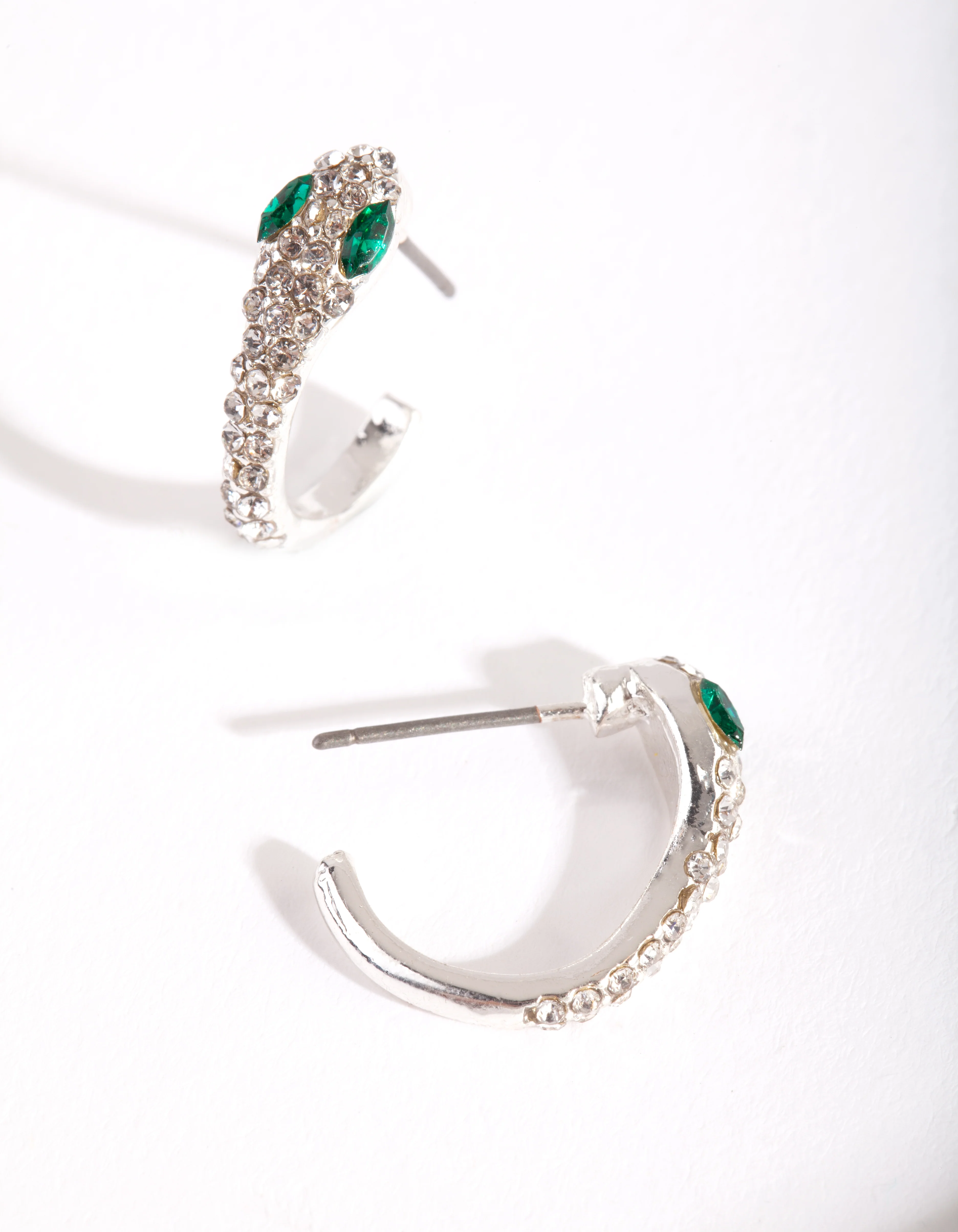 Silver Snake Huggie Earrings - Image 5