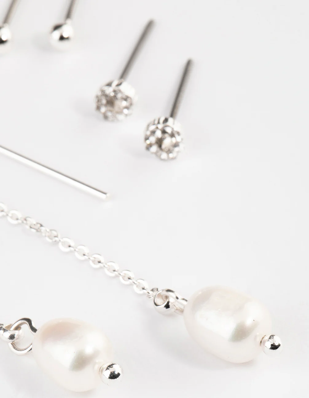 Silver Butterfly & Threader Earrings 4-Pack - Image 3