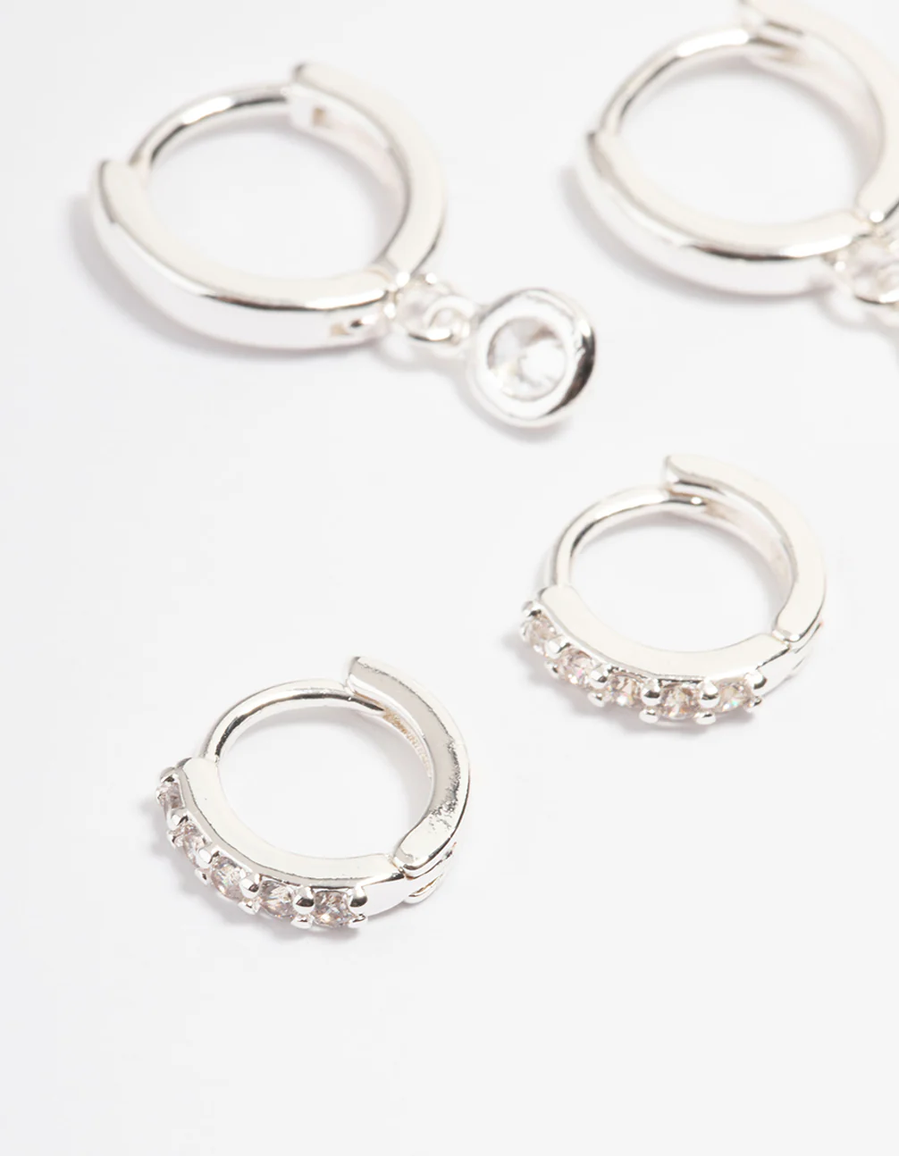 Silver Clear Stud & Huggies Pack - Image 2