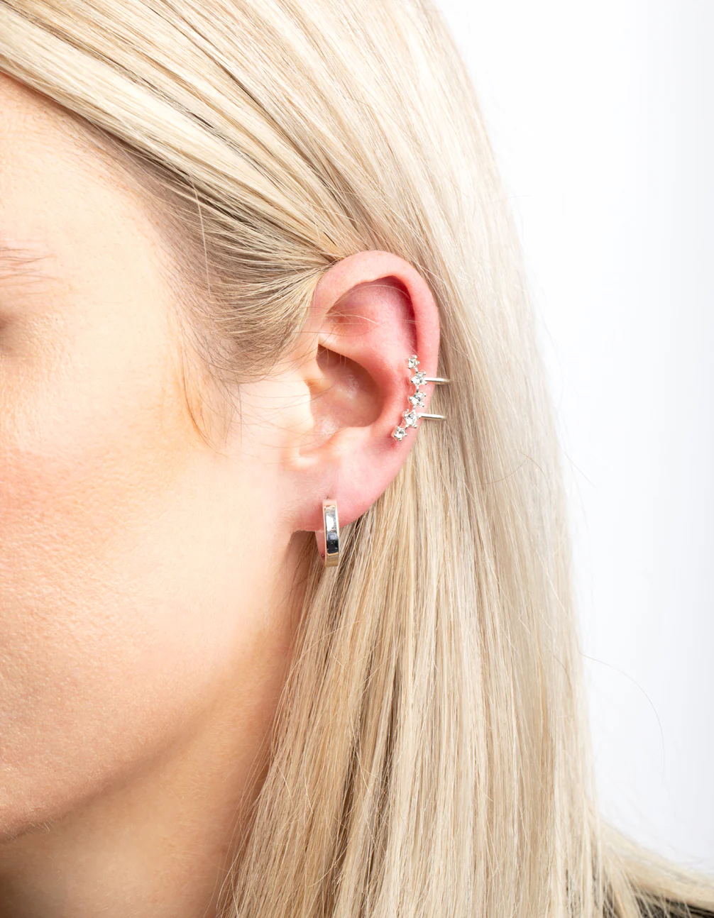 Silver Clear Stone Stud Earring Pack - Image 2