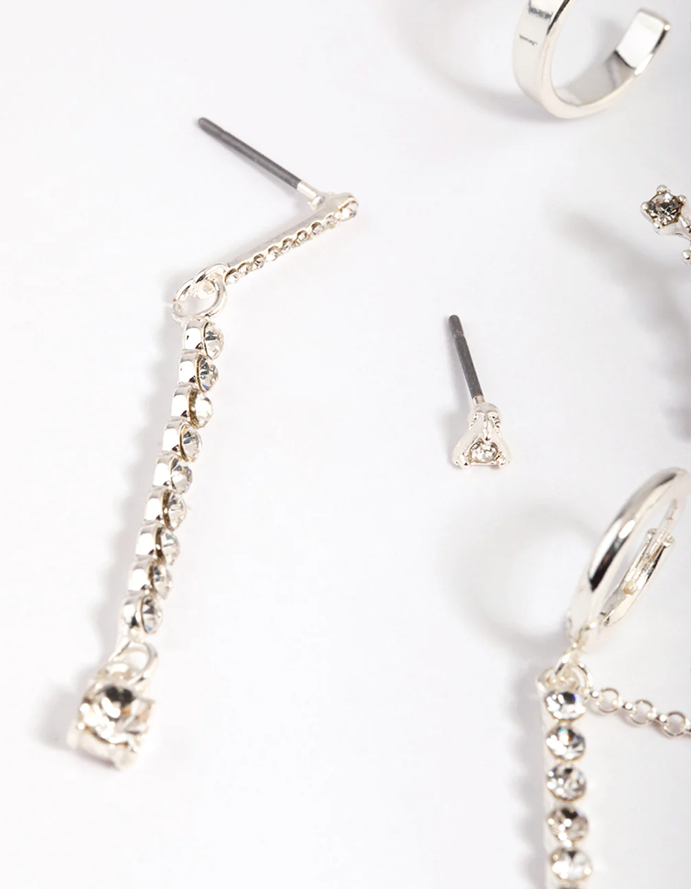 Silver Clear Stone Stud Earring Pack - Image 4