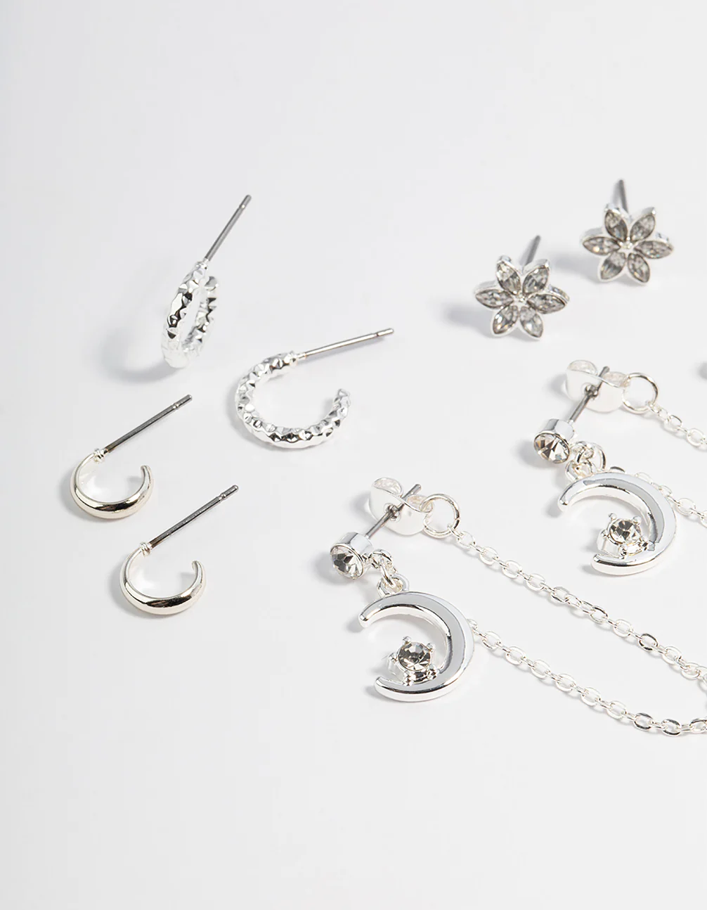 Silver Celestial Stacker Earrings 5-Pack - Image 2