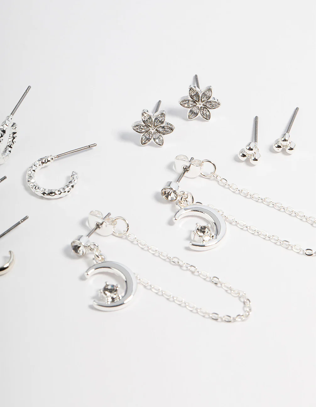 Silver Celestial Stacker Earrings 5-Pack - Image 3
