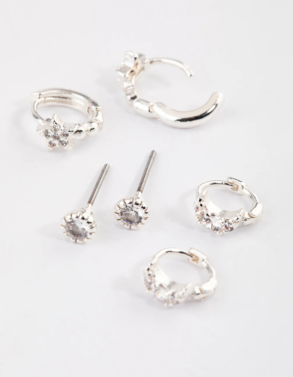 Silver Celestial Diamante Stud Earrings Pack - Image 2