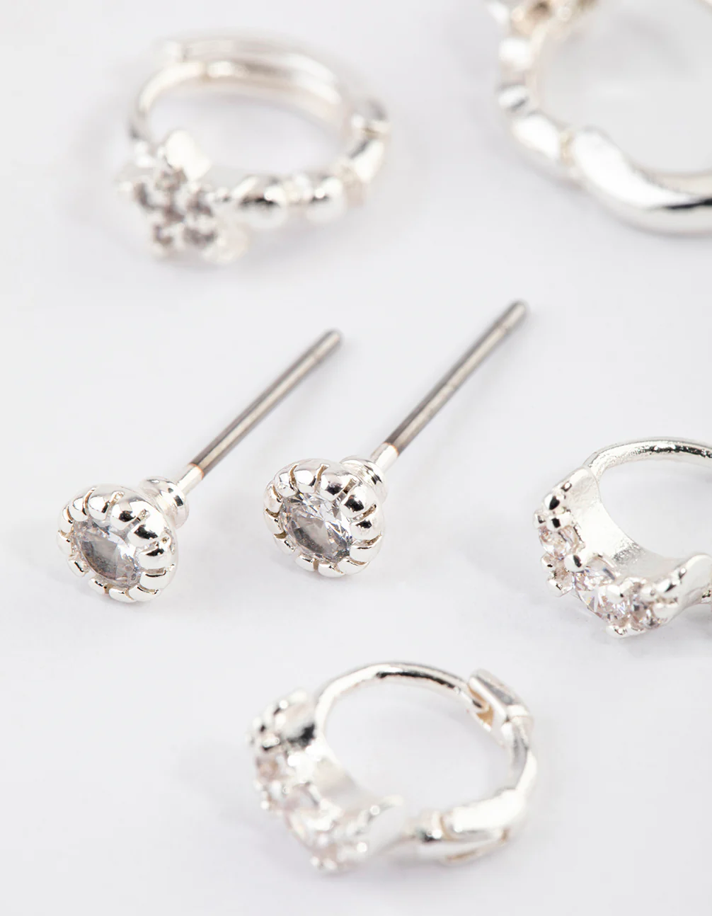 Silver Celestial Diamante Stud Earrings Pack - Image 3