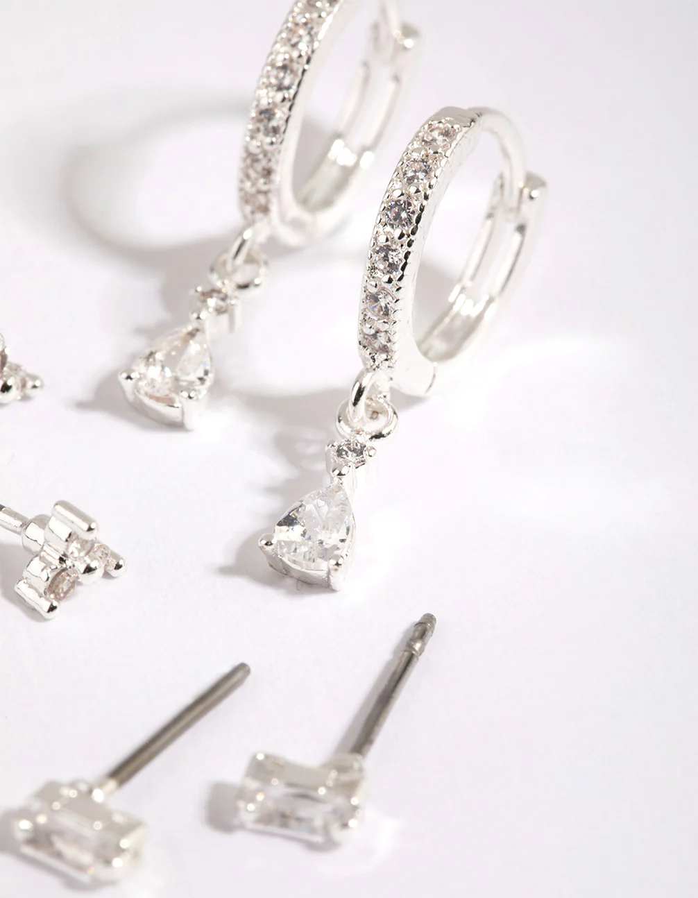 Silver Stack Pack Earrings with Cubic Zirconia - Image 2