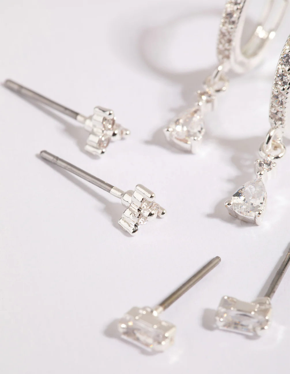 Silver Stack Pack Earrings with Cubic Zirconia - Image 3