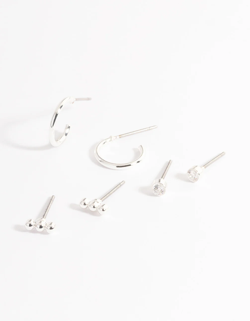 Silver Diamante Stud & Huggie Pack