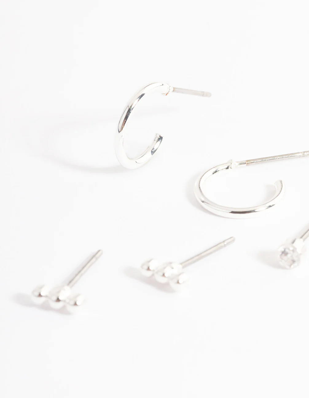Silver Diamante Stud & Huggie Pack - Image 2