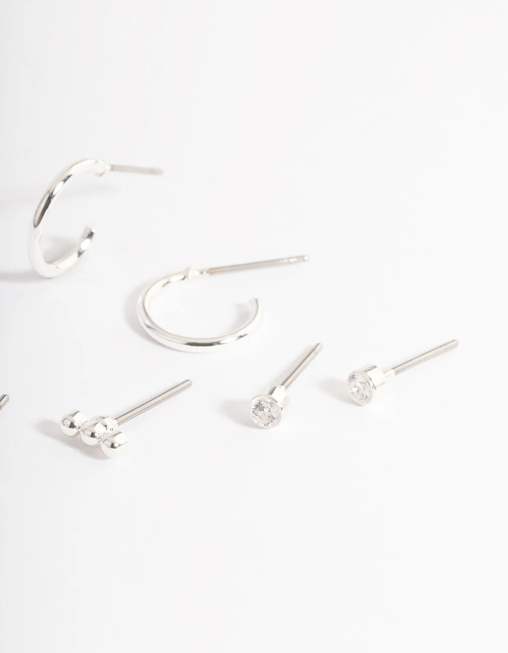 Silver Diamante Stud & Huggie Pack - Image 3