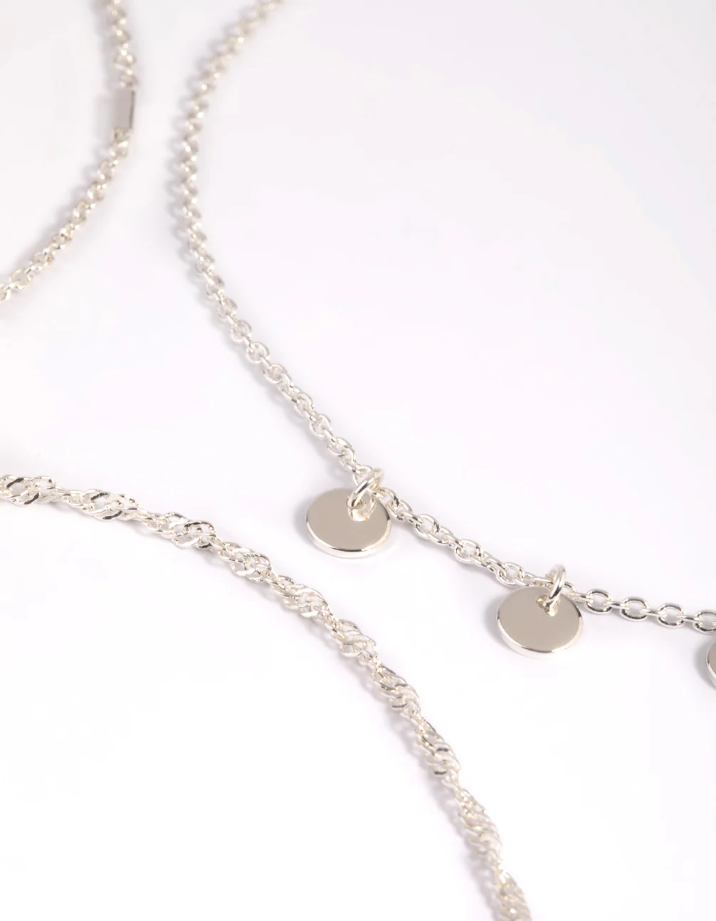 Silver Disc Chain Anklets - Image 2
